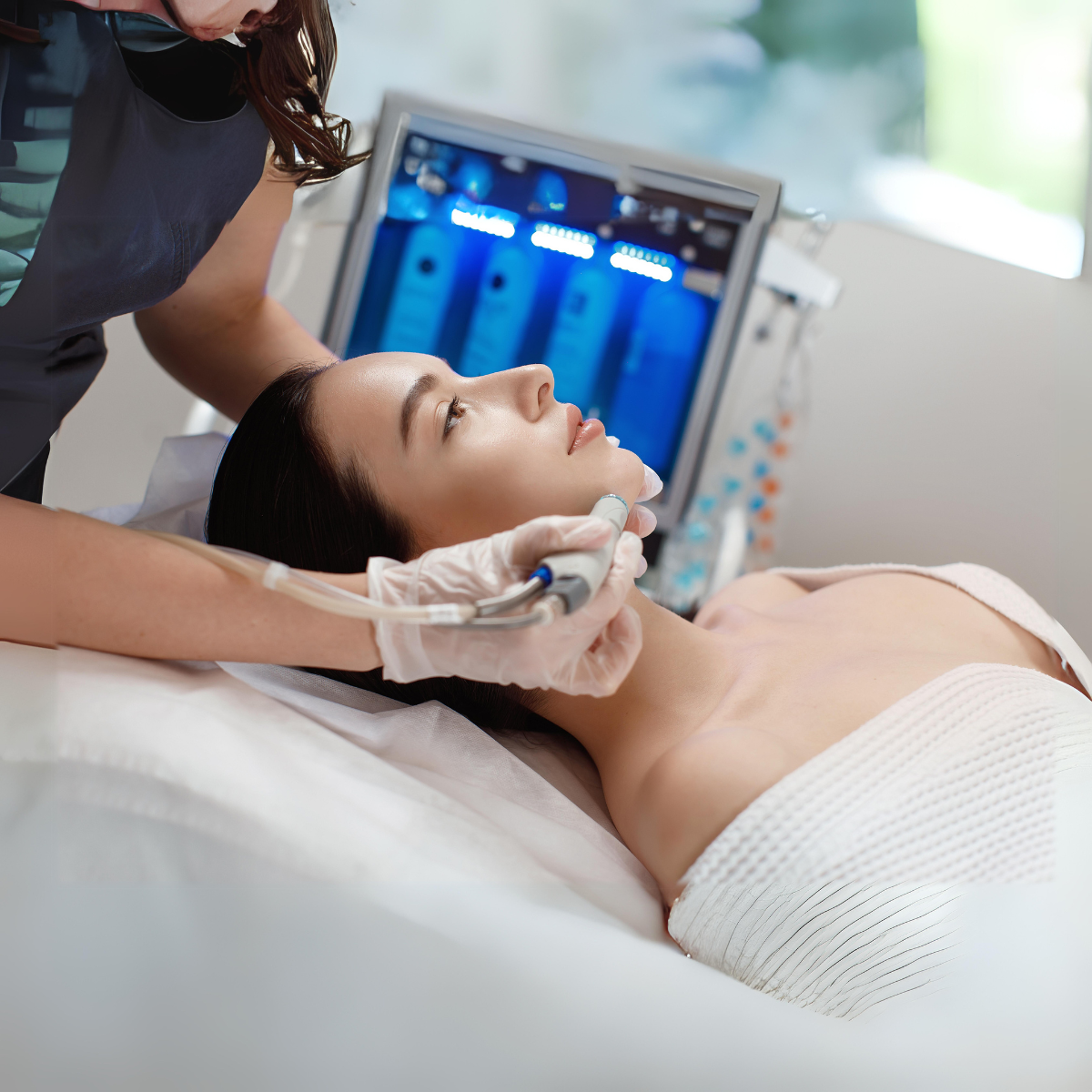 Hydrate & Illuminate: Dive into deep hydration with our signature hydrafacial package. Using state-of-the-art technology, our treatments extract impurities and replenish the skin with essential nutrients. Leave with a radiant glow and a smoother, more youthful complexion.